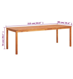 Table de jardin 215x90x74 cm Bois d'acacia massif