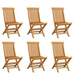 Chaises pliables de jardin 6 pcs Bois de teck solide