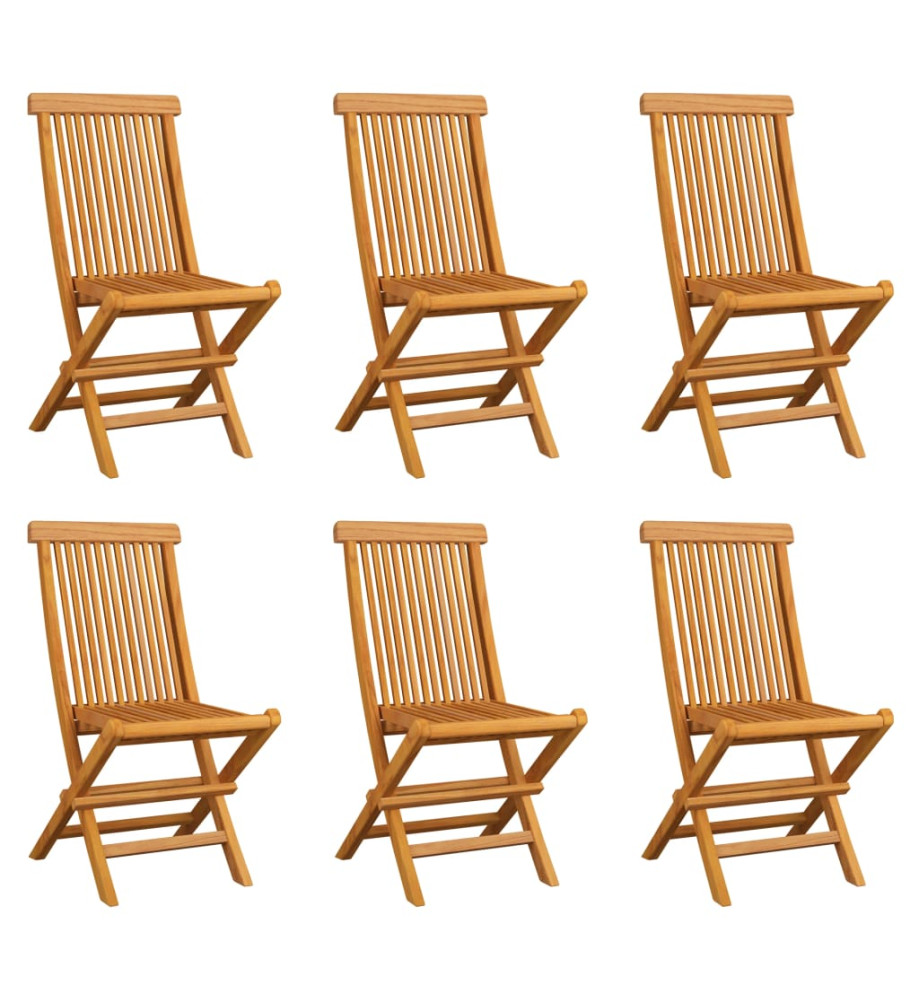Chaises pliables de jardin 6 pcs Bois de teck solide Chaises pliables de jardin 6 pcs Bois de teck solide