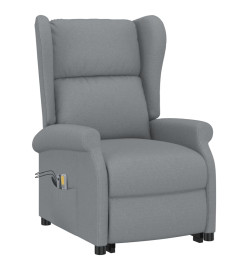 Fauteuil de massage inclinable Gris clair Tissu