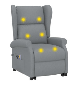 Fauteuil de massage inclinable Gris clair Tissu