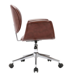 Chaise pivotante de bureau Marron Similicuir