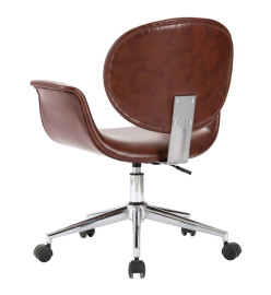 Chaise pivotante de bureau Marron Similicuir