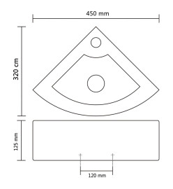 Lavabo avec trop-plein 45x32x12,5 cm Céramique Argenté