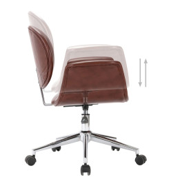 Chaise pivotante de bureau Marron Similicuir