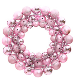 Couronne de Noël rose 45 cm polystyrène