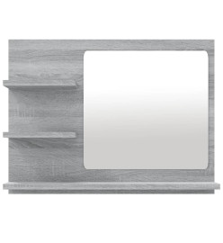 Miroir de bain Sonoma gris 60x10,5x45 cm Bois d'ingénierie