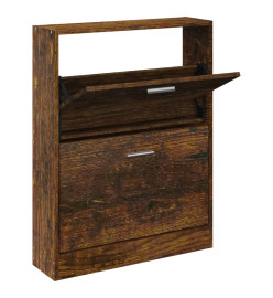 Armoire à chaussures Chêne fumé 59x17x81 cm Bois d'ingénierie