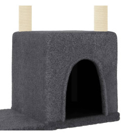 Arbre à chat avec griffoirs en sisal gris foncé 97,5 cm