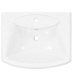 Lavabo autoportant avec socle Céramique Blanc 580x470x200 mm