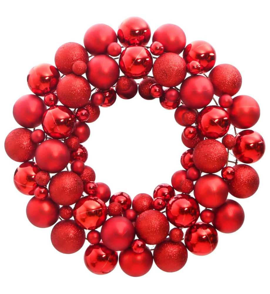 Couronne de Noël rouge 45 cm polystyrène