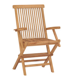 Ensemble à dîner d'extérieur pliable 5 pcs Bois solide de teck