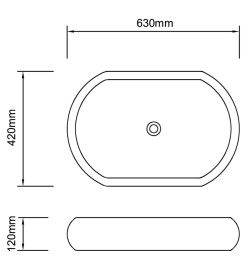 Vasque ovale céramique Noir pour salle de bain