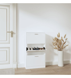 Armoire à chaussures Blanc 59x17x108 cm Bois d'ingénierie