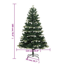 Sapin de Noël artificiel à charnières avec neige floquée 180 cm