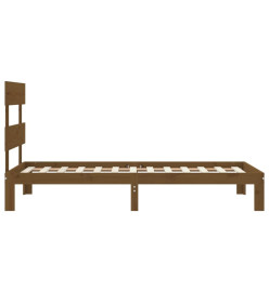 Cadre de lit tête de lit marron miel 90x200 cm bois massif