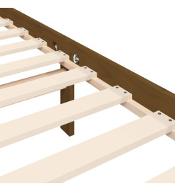 Cadre de lit tête de lit marron miel 90x200 cm bois massif