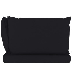 Canapé palette de jardin 2 places et coussins noir Pinède