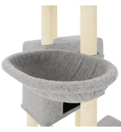 Arbre à chat avec griffoirs en sisal gris clair 122 cm