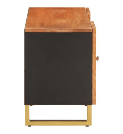 Meuble TV marron et noir 105x33,5x46 cm bois massif manguier