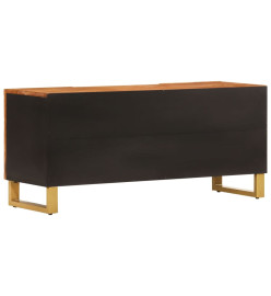 Meuble TV marron et noir 105x33,5x46 cm bois massif manguier