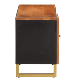 Meuble TV marron et noir 105x33,5x46 cm bois massif manguier