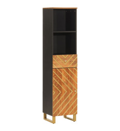 Armoire bain marron et noir 38x33,5x160 cm bois massif manguier