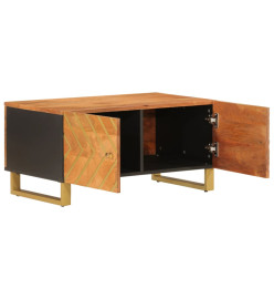 Table basse marron et noir 80x50x40 cm bois de massif manguier