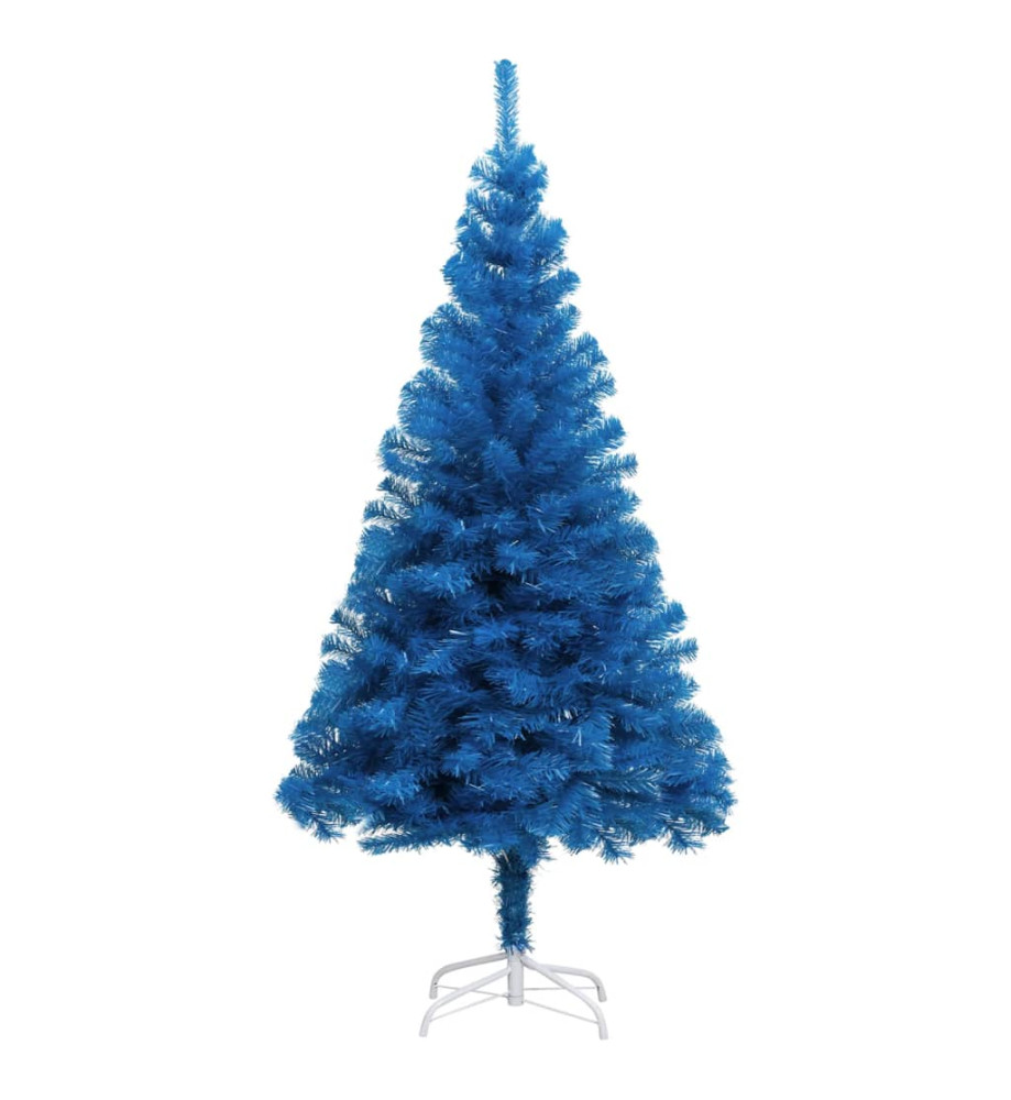 Sapin de Noël artificiel avec support bleu 120 cm PVC