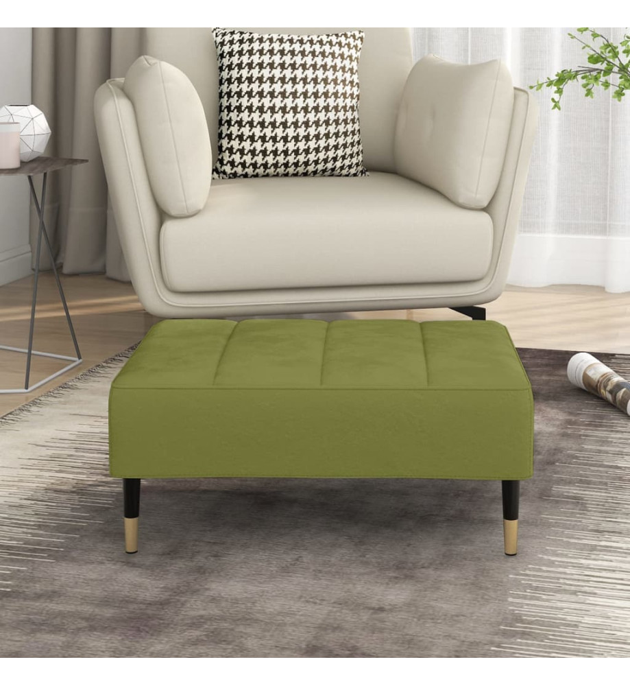 Repose-pied Vert clair 78x56x32 cm Velours