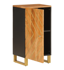 Armoire latérale marron et noir 40x33,5x75 cm bois de manguier