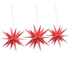 Étoiles de Moravie avec LED 3 pcs pliable rouge