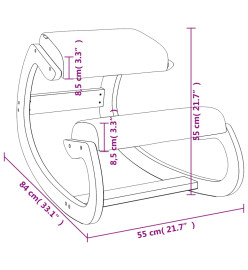 Chaise assis-genoux crème 55x84x55 cm contreplaqué de bouleau