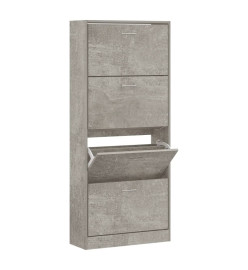 Armoire à chaussures Gris béton 63x24x147 cm Bois d'ingénierie