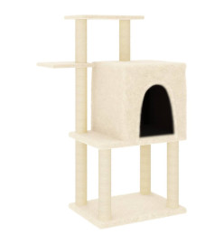 Arbre à chat avec griffoirs en sisal crème 97 cm