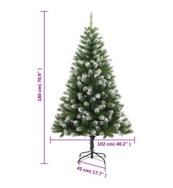 Sapin de Noël artificiel à charnières avec neige floquée 180 cm