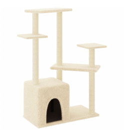 Arbre à chat avec griffoirs en sisal crème 107,5 cm