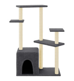 Arbre à chat avec griffoirs en sisal gris foncé 107,5 cm