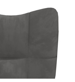 Chaise de relaxation avec repose-pied Gris foncé Velours