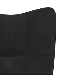 Chaise de relaxation avec repose-pied Noir Velours