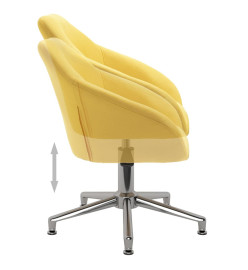 Chaises pivotantes à manger lot de 6 jaune tissu