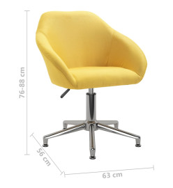 Chaise pivotante de salle à manger Jaune Tissu