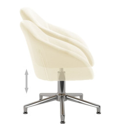 Chaise pivotante de salle à manger Crème Tissu