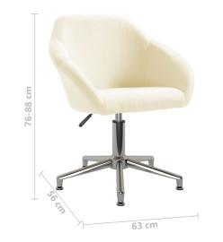 Chaise pivotante de salle à manger Crème Tissu