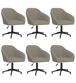 Chaises pivotantes à manger lot de 6 gris clair velours