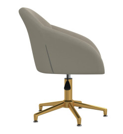 Chaise pivotante de bureau Gris clair Velours