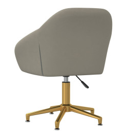 Chaise pivotante de bureau Gris clair Velours