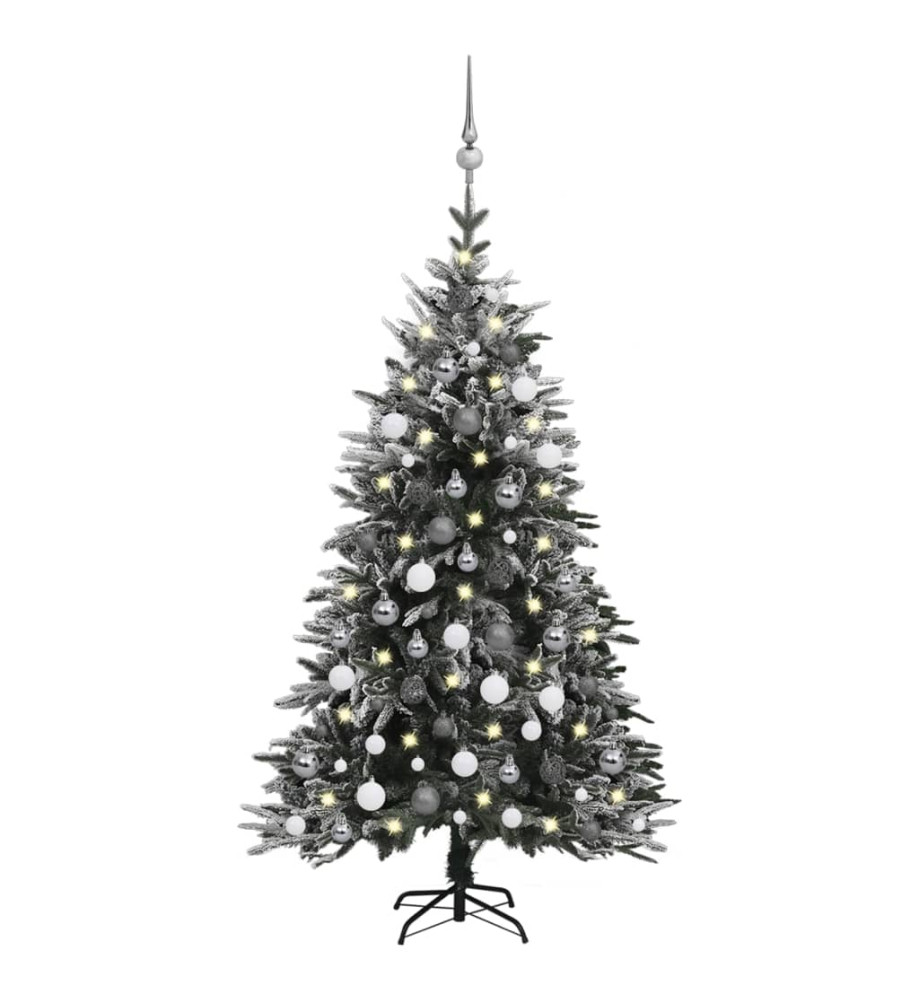 Arbre de Noël artificiel LED et flocons de neige 120 cm PVC PE