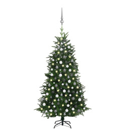 Arbre de Noël artificiel avec LED et boules Vert 210 cm PVC PE