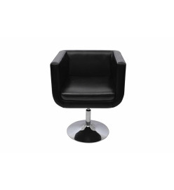 Chaise de bar lot de 2 cuir artificiel noir